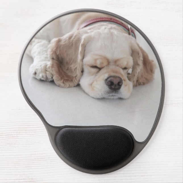 Cocker spaniel dog sleeping gel mouse pad (Front)