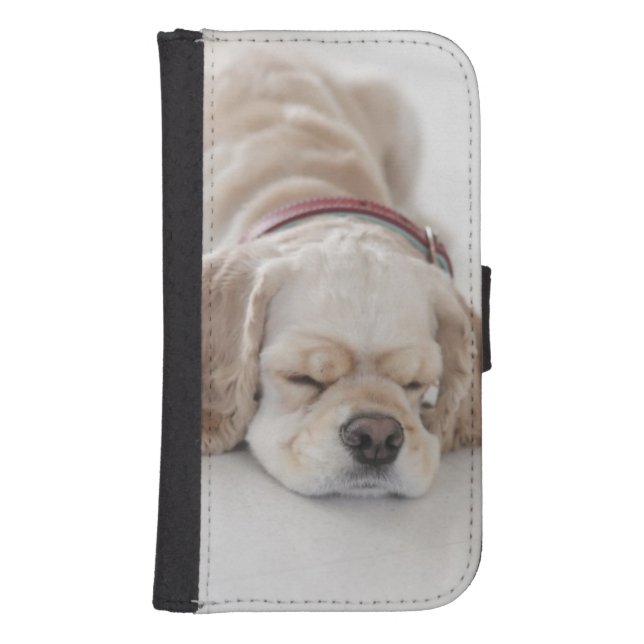 Cocker spaniel dog sleeping samsung galaxy wallet case (Front)