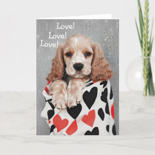 Cocker Spaniel dog Valentine Card
