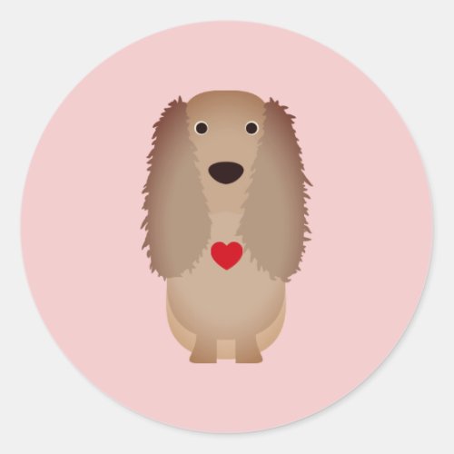 Cocker Spaniel Dog Valentine Valentines Day Classic Round Sticker
