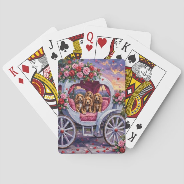 Cocker Spaniel Dog Valentine's Day  Poker Cards (Back)