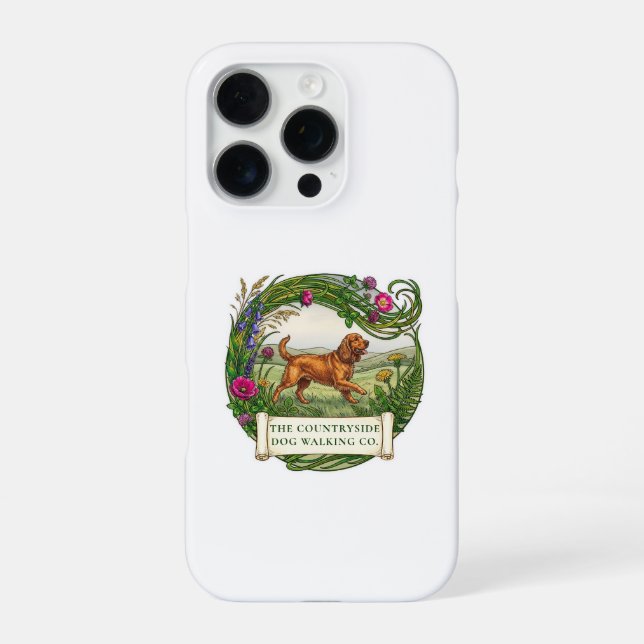 Cocker Spaniel Dog Walker Logo iPhone Case (Back)