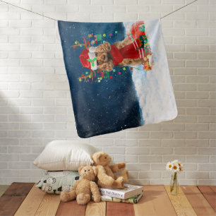 Cocker Spaniel dog with Christmas gifts Baby Blanket