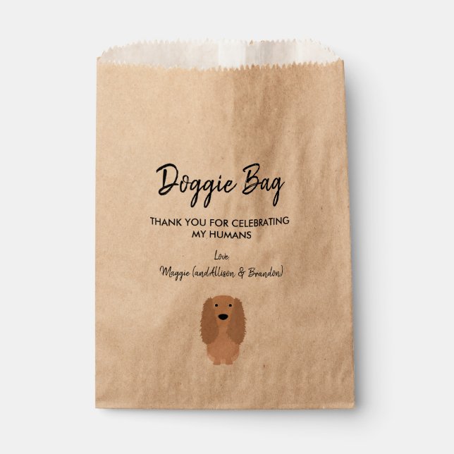 Cocker Spaniel Doggie Bag for Wedding, Favor Bags (Front)
