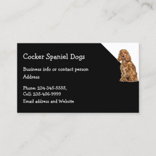 Cocker Spaniel Dogs Breeder Pet Sitter Business Card