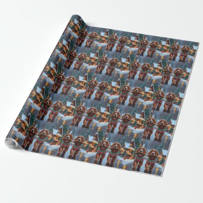Cocker Spaniel Dogs Christmas Snow Holiday Wrapping Paper