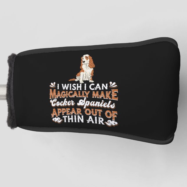 Cocker Spaniel Dogs Golf Head Cover (Front)
