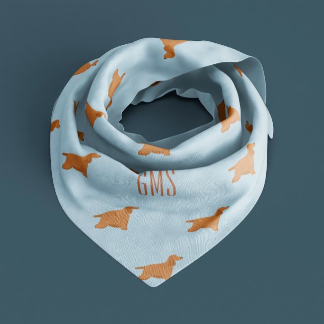 Cocker Spaniel Dogs Pattern Monogrammed Bandana (Creator Uploaded)
