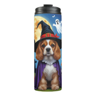 Cocker Spaniel Dogs Pumpkin Halloween Funny Thermal Tumbler