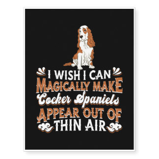 Cocker Spaniel Dogs Temporary Tattoos