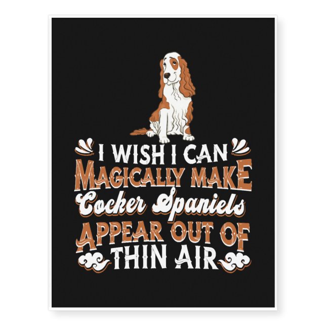 Cocker Spaniel Dogs Temporary Tattoos (Front)