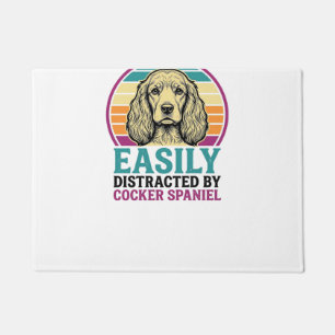 Cocker Spaniel Easily Distracted Vintage Dog Shirt Doormat