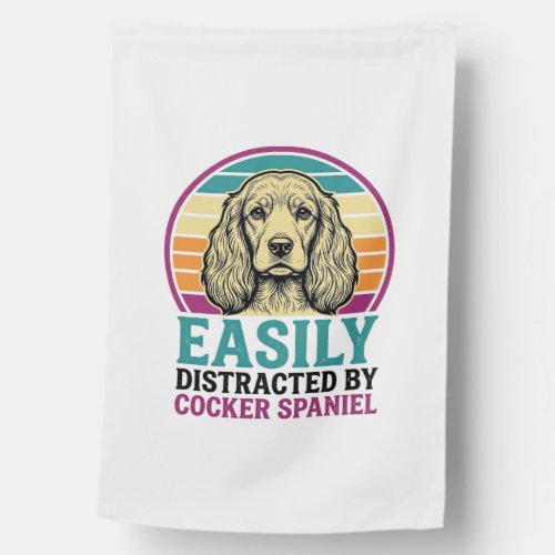 Cocker Spaniel Easily Distracted Vintage Dog Shirt House Flag
