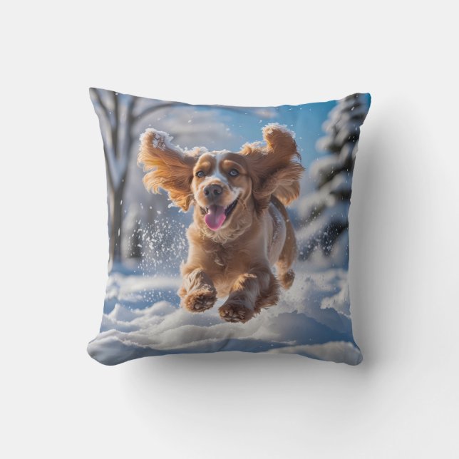 Cocker Spaniel Elegant Throw Pillow (Front)
