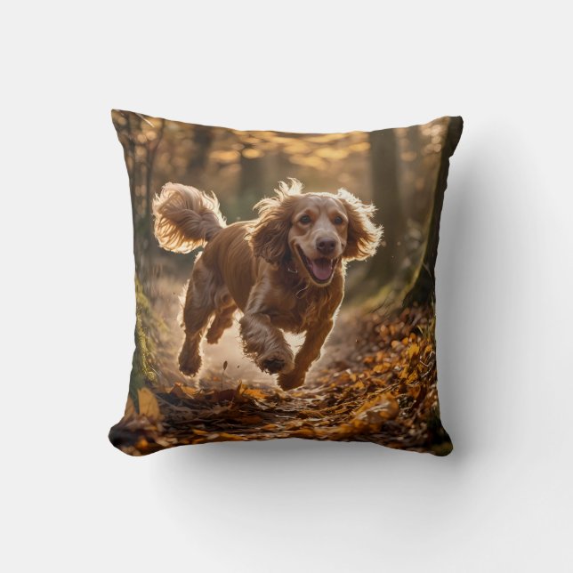 Cocker Spaniel Elegant Throw Pillow (Front)