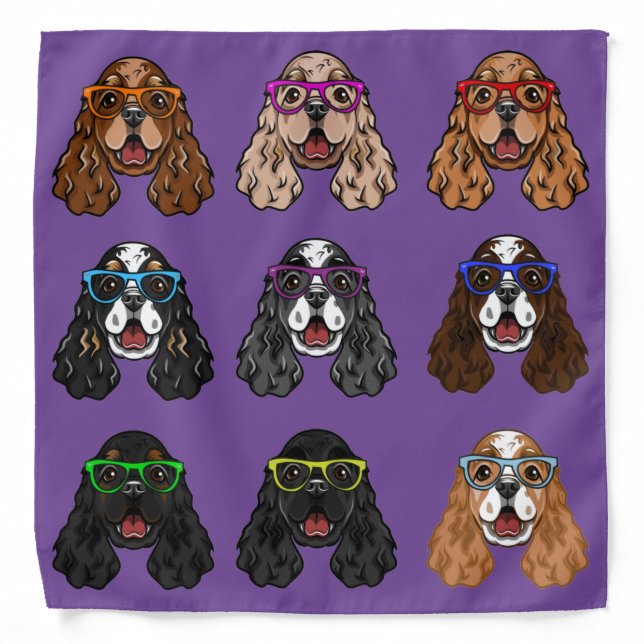 Cocker Spaniel Face Mask Bandana (Front)