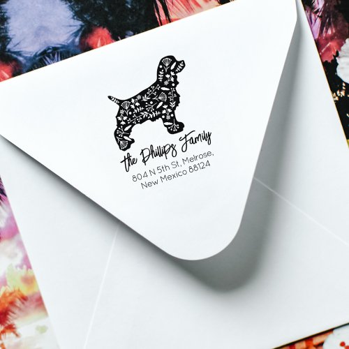 Cocker Spaniel Family Return Address Rubber Stamp