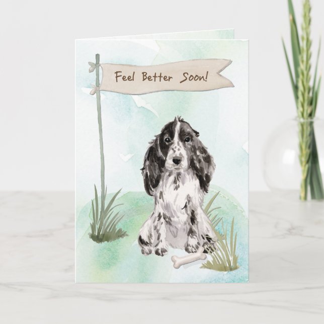 Cocker Spaniel Feel Better After Surgery to Dog Card (Front)