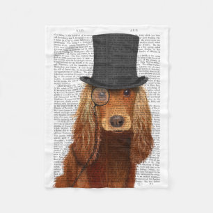 Cocker Spaniel, Formal Hound and Hat Fleece Blanket