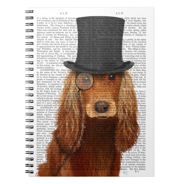 Cocker Spaniel, Formal Hound and Hat Notebook (Front)