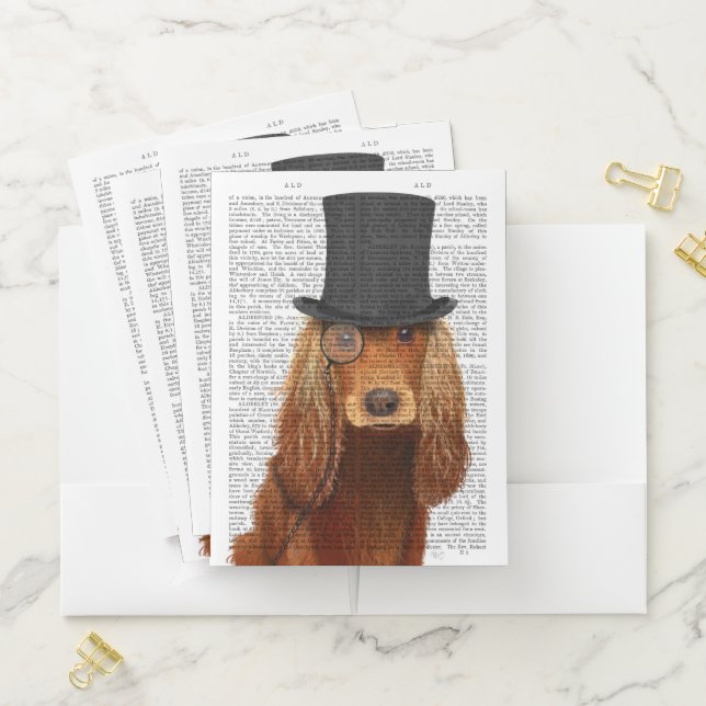 Cocker Spaniel, Formal Hound and Hat Pocket Folder (In Situ)