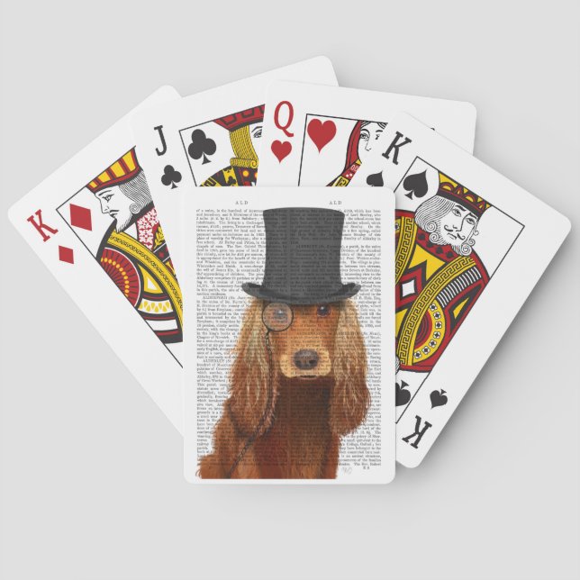 Cocker Spaniel, Formal Hound and Hat Poker Cards (Back)