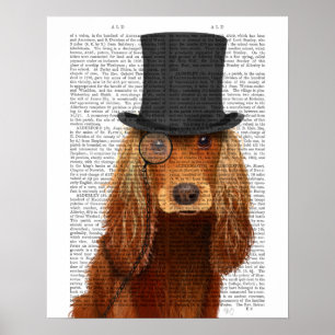 Cocker Spaniel, Formal Hound and Hat Poster