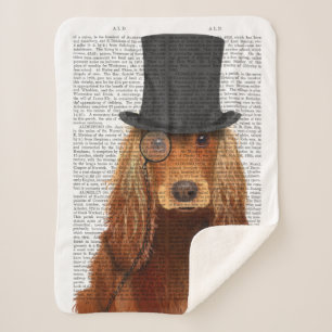 Cocker Spaniel, Formal Hound and Hat Sherpa Blanket
