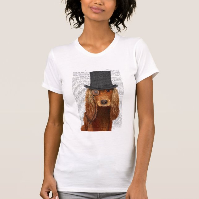 Cocker Spaniel, Formal Hound and Hat T-Shirt (Front)