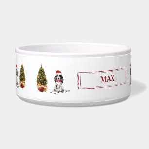 Cocker Spaniel Funny Christmas Dog with Tree Bowl
