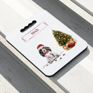 Cocker Spaniel Funny Christmas Dog with Tree Seat Cushion