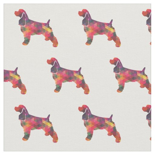 Cocker Spaniel Geometric Pattern Silhouette Multi Fabric
