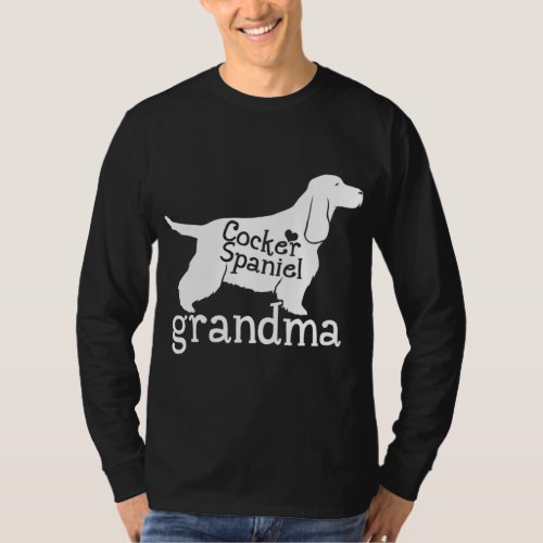 Cocker Spaniel Grandma Gifts Cute Grandma Dog Love T_Shirt