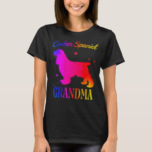 Cocker Spaniel Grandma Vintage Watercolor Dog Mom T-Shirt