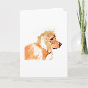 Cocker Spaniel Greeting Card, Watercolor Card