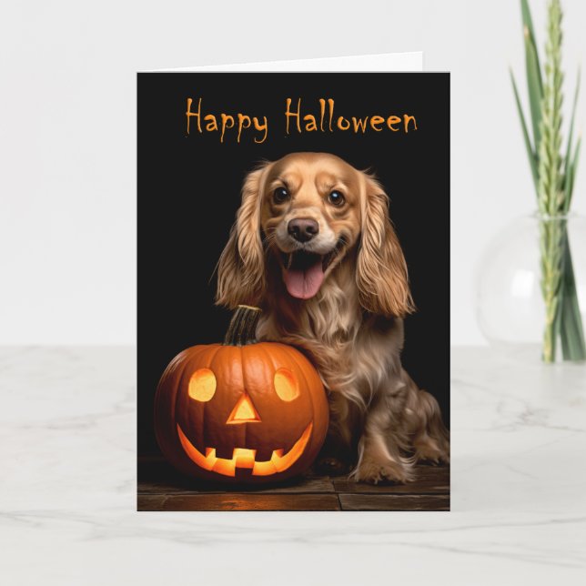 Cocker Spaniel Halloween Card (Front)