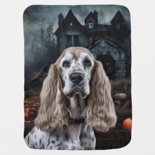 Cocker Spaniel Halloween Scary Baby Blanket