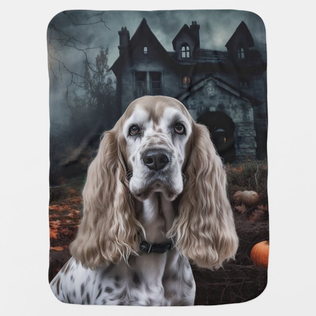 Cocker Spaniel Halloween Scary Baby Blanket (Front)