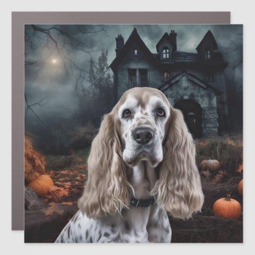 Cocker Spaniel Halloween Scary Car Magnet