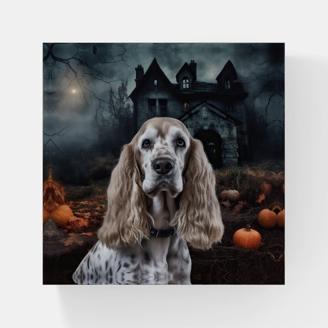 Cocker Spaniel Halloween Scary Paperweight (Front)