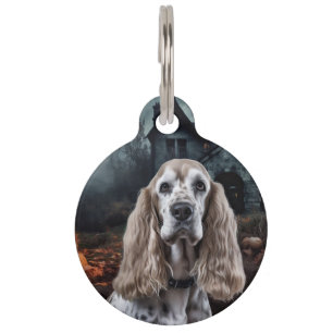 Cocker Spaniel Halloween Scary Pet ID Tag