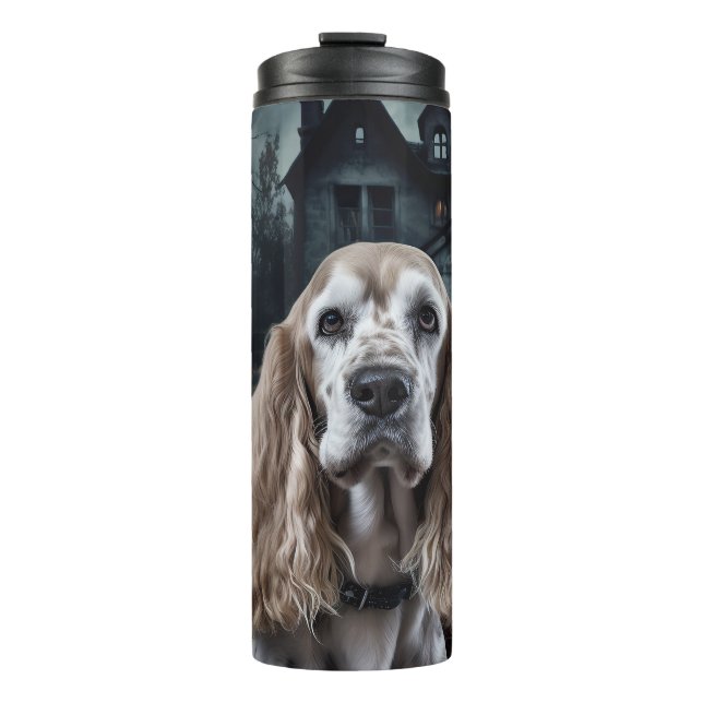 Cocker Spaniel Halloween Scary Thermal Tumbler (Front)