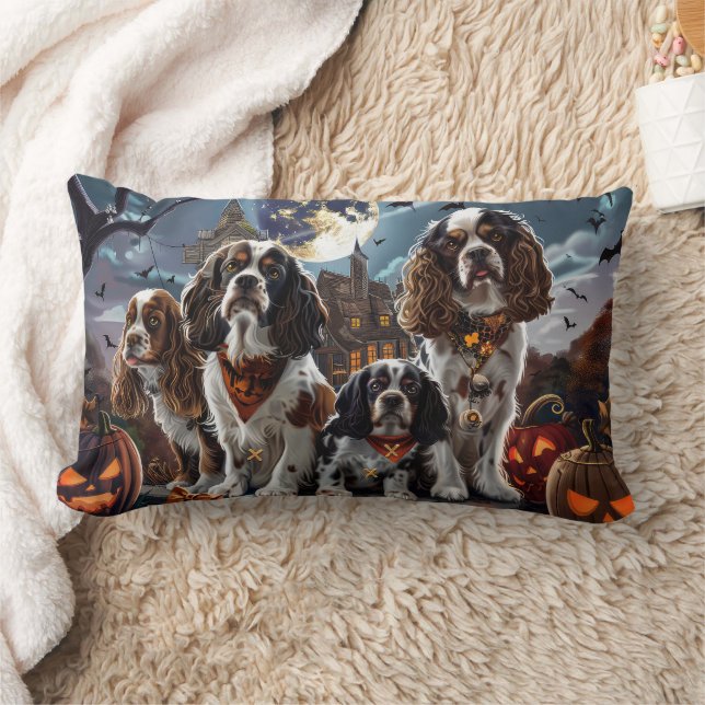 Cocker Spaniel Halloween Spooky Lumbar Pillow (Blanket)