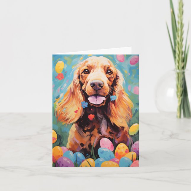 Cocker Spaniel Happy Easter Card (Front)