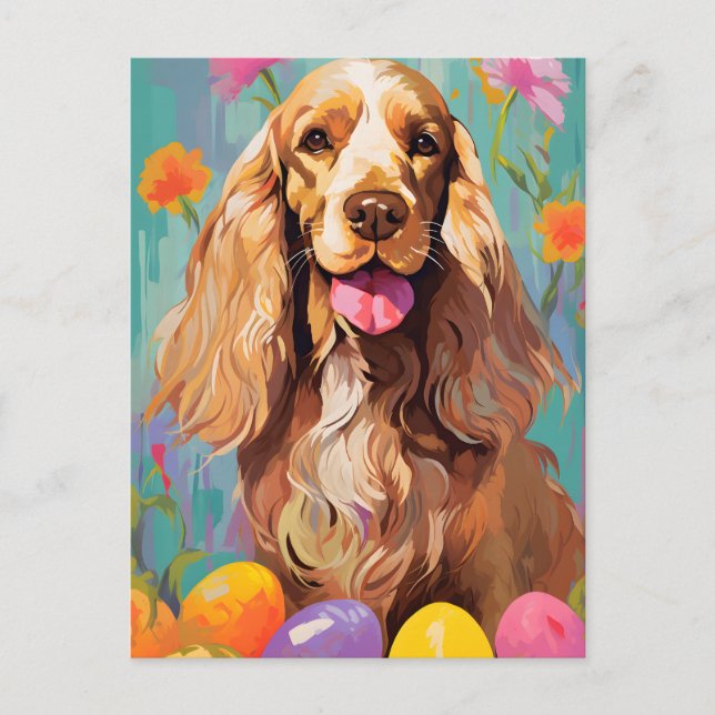 Cocker Spaniel Happy Easter Postcard (Front)