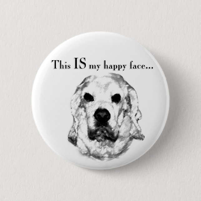 Cocker Spaniel Happy Face Button (Front)