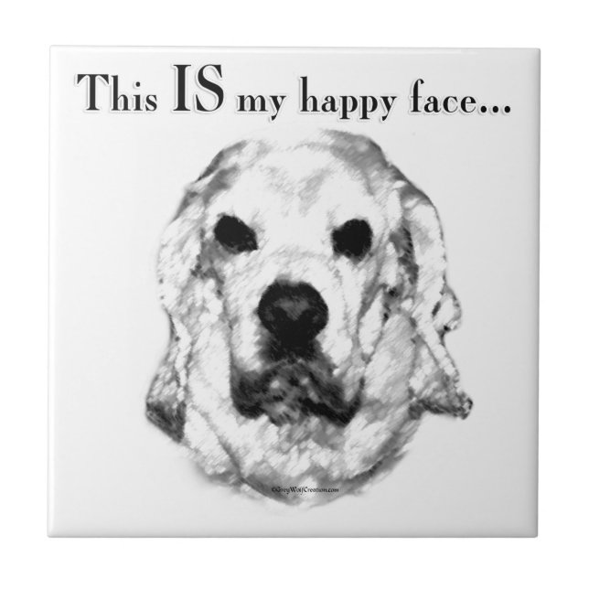 Cocker Spaniel Happy Face Ceramic Tile (Front)