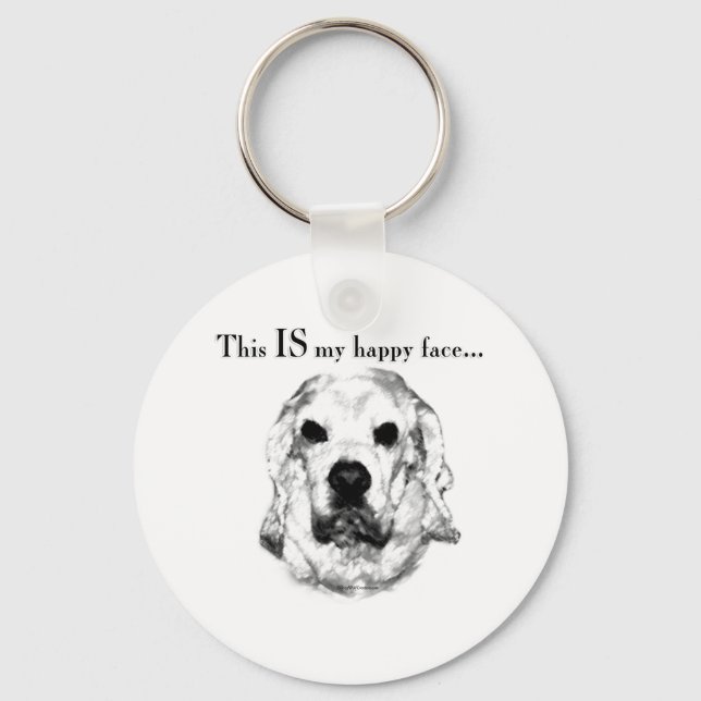 Cocker Spaniel Happy Face Keychain (Front)