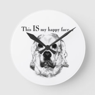 Cocker Spaniel Happy Face Round Clock