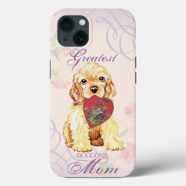 Cocker Spaniel Heart Mom Case-Mate iPhone Case (Back)